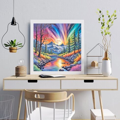 sjutouci مجموعات الطلاء الماس للبالغين، زهرة الزنبق الماس مجموعات الفن للمبتدئين، 5D اللوحة DIY مع الماس، الحفر الكامل جولة جوهرة الفن الحرفية لديكور المنزل 12x12 بوصة in Kuwait