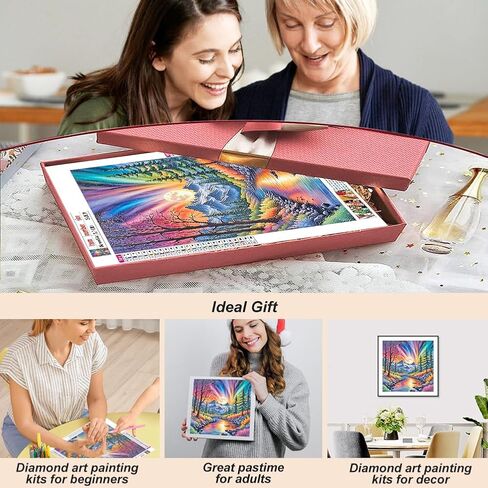 sjutouci مجموعات الطلاء الماس للبالغين، زهرة الزنبق الماس مجموعات الفن للمبتدئين، 5D اللوحة DIY مع الماس، الحفر الكامل جولة جوهرة الفن الحرفية لديكور المنزل 12x12 بوصة in Kuwait