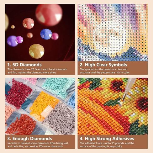 sjutouci مجموعات الطلاء الماس للبالغين، زهرة الزنبق الماس مجموعات الفن للمبتدئين، 5D اللوحة DIY مع الماس، الحفر الكامل جولة جوهرة الفن الحرفية لديكور المنزل 12x12 بوصة in Kuwait