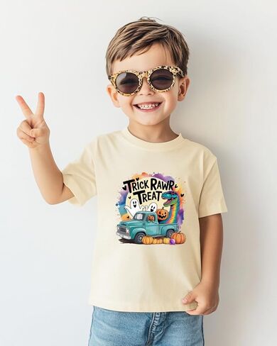 Halloween Shirts for Kids Boys Girls Toddler Halloween Shirt Pumpkin Shirts Ghost Clothes Short Cotton Sleeve Tee 2T-8Y in Kuwait
