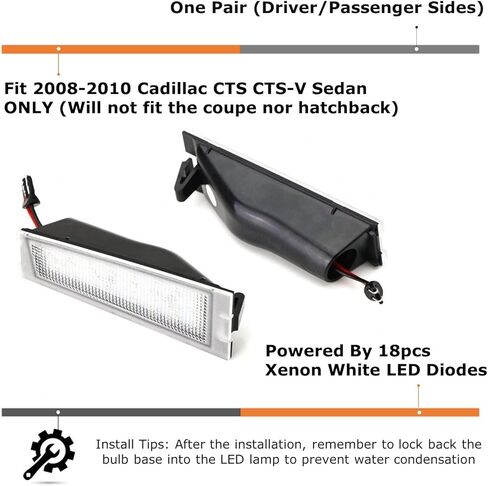 Ijdmtoy OEM-FIT 3W Full LED LED LECK KIT متوافقة مع 2008-2010 CADILLAC CTS-V Sedan ، مدعوم من الثنائيات ذات الصمام الأبيض 18-SMD XENON in Saudi Arabia