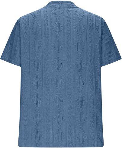 السيدات الأنيقة الصيفية T Shirt Eyelet التطريز الأكمام قصيرة الأكمام الزر أسفل القمصان العنق in Kuwait