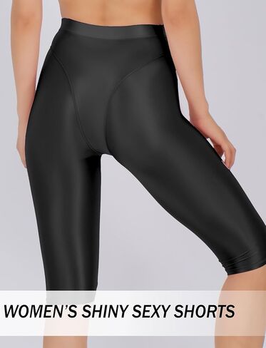 شورتات سيور لاتور لذيذ بيلاتيس بيلاتيس زيت لامع بطول الركبة الطول ناعم طماق رياضية الولايات المتحدة XS-L = TAG.NO in Kuwait