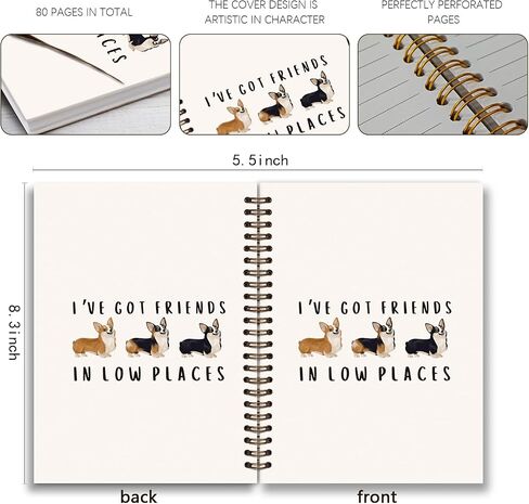 Dachshund Dog Spiral Notebook, Long Haired Dachshund Journal Weiner Dog Gifts for Women Lovers, Doxie Gifts for Lovers Women, College Ruled Hardcover Spiral Notebook 5.5x8.3 in Kuwait