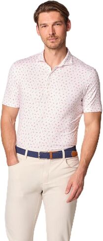 johnnie-O Flock Printed Featherweight Performance Polo White/S in Saudi Arabia