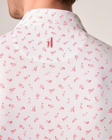 johnnie-O Flock Printed Featherweight Performance Polo White/S in Saudi Arabia
