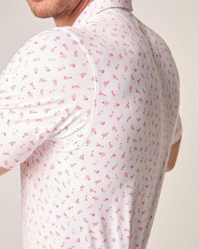 johnnie-O Flock Printed Featherweight Performance Polo White/S in Saudi Arabia
