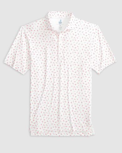 johnnie-O Flock Printed Featherweight Performance Polo White/S in Saudi Arabia