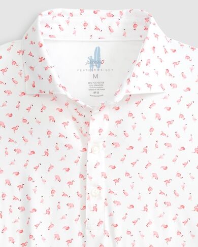 johnnie-O Flock Printed Featherweight Performance Polo White/S in Saudi Arabia