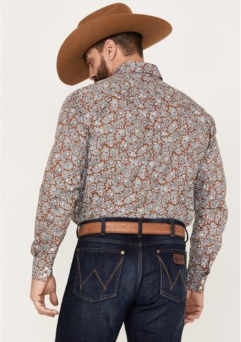 ROPER MENS Orange 100 ٪ Cotton Copper Spring Paisley BD L/S Shirt in Saudi Arabia