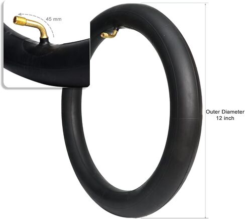 2Pcs 12 1/2 x 2 1/4 Inner Tube with CR202 Valve Stem Compatible with 12x2.125 12.5 x 2.25 Most Electric Bike/Bike/Scooter, 12" Heavy Duty Bike Tube with 47pc Reflective Stickers, 2 Tire Levers in Kuwait