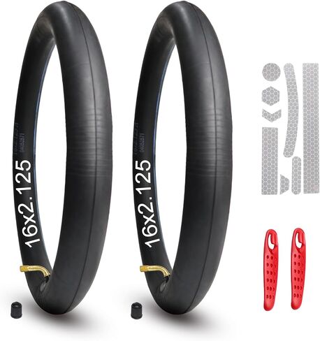 2Pcs 12 1/2 x 2 1/4 Inner Tube with CR202 Valve Stem Compatible with 12x2.125 12.5 x 2.25 Most Electric Bike/Bike/Scooter, 12" Heavy Duty Bike Tube with 47pc Reflective Stickers, 2 Tire Levers in Kuwait