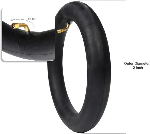 2Pcs 12 1/2 x 2 1/4 Inner Tube with CR202 Valve Stem Compatible with 12x2.125 12.5 x 2.25 Most Electric Bike/Bike/Scooter, 12" Heavy Duty Bike Tube with 47pc Reflective Stickers, 2 Tire Levers in Kuwait