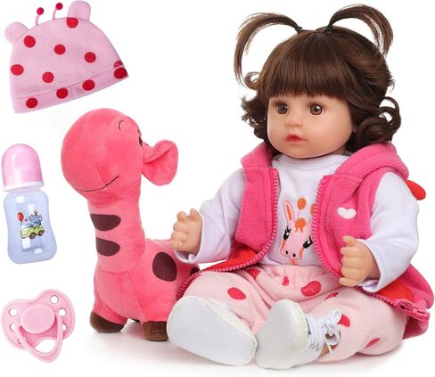 Realistic Reborn Baby Dolls 22" Blonde Real Life Like Bebe Doll with Teeth for Girls Boys Realistas Lifelike Muñecas para Niñas with Birth Certificate & Feeding Kits for Kids Age 3+ in Saudi Arabia