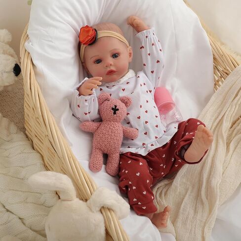 Realistic Reborn Baby Dolls 22" Blonde Real Life Like Bebe Doll with Teeth for Girls Boys Realistas Lifelike Muñecas para Niñas with Birth Certificate & Feeding Kits for Kids Age 3+ in Saudi Arabia