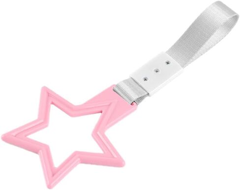 Q1-Tech ، JDM Tsurikawa Ring اليابانية Subway Train Car Car Car Care Cute Star على شكل نجمة على شكل حرف يدوي خلف حلقات تحذير من المصد الأمامي للسيارة Drift Car Posozoku (أسود/أسود) in Saudi Arabia