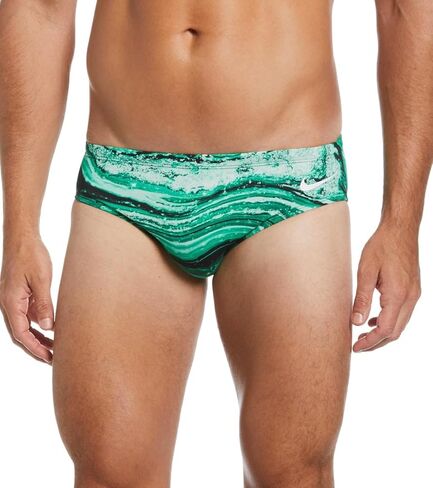 Nike Hydrastrong Crystal Wave Print Men's Menious Swimsuit- Court Green (Size 30) in Kuwait