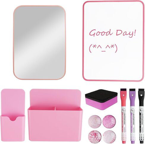18Pcs Locker Accessories, Pink Locker Decoration for Girls, Back to School Essentials Magnetic Locker Organizer, Mirror, Whiteboard, Pen Holder, Magnetic Picture Frame and Magnets in Kuwait