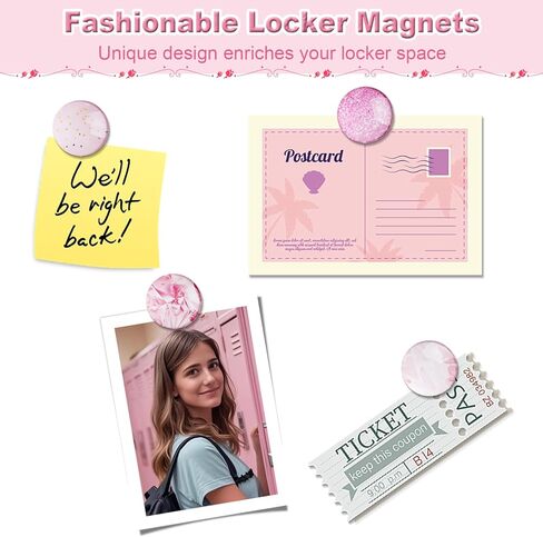 18Pcs Locker Accessories, Pink Locker Decoration for Girls, Back to School Essentials Magnetic Locker Organizer, Mirror, Whiteboard, Pen Holder, Magnetic Picture Frame and Magnets in Kuwait