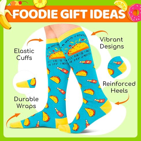 Zmart Funny Pineapple Gifts Hawaiian Gifts for Women - IVF Gifts for Teen Girls, Fertility Gifts, Novelty Pineapple Socks, Fruit Socks Knee in Kuwait