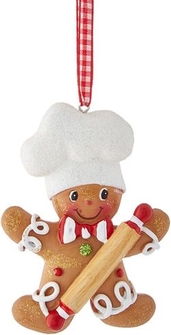 Kurt S. Adler Resin Gingerbread Boy and Girl Baker Christmas الحلي مجموعة من 2 متنوعة in Kuwait