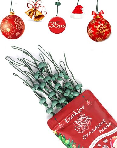 Ornament Hooks – Essential Christmas Tree Decorating Hangers Great Xmas Ornament Hooks for Hanging Christmas Decorations 35 PCS(Green) in Kuwait