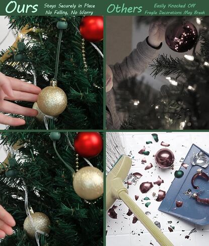 Ornament Hooks – Essential Christmas Tree Decorating Hangers Great Xmas Ornament Hooks for Hanging Christmas Decorations 35 PCS(Green) in Kuwait