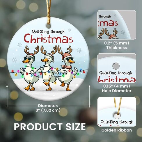 زخارف عيد الميلاد المضحكة موس - 2025 زخرفة مزدوجة من الخزانة الخزفية ، موسع الصيد ، هدايا عاشق الحيوانات للأطفال ، الحلي المعلقة عيد الميلاد السيراميك ، هدايا مضحكة للمزارع in Kuwait