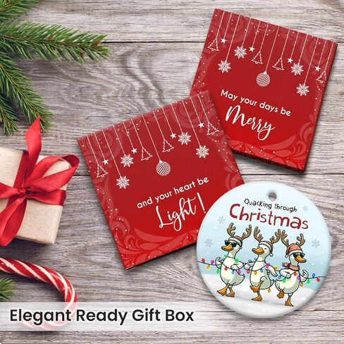 زخارف عيد الميلاد المضحكة موس - 2025 زخرفة مزدوجة من الخزانة الخزفية ، موسع الصيد ، هدايا عاشق الحيوانات للأطفال ، الحلي المعلقة عيد الميلاد السيراميك ، هدايا مضحكة للمزارع in Kuwait