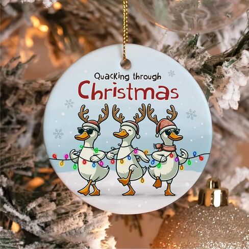 زخارف عيد الميلاد المضحكة موس - 2025 زخرفة مزدوجة من الخزانة الخزفية ، موسع الصيد ، هدايا عاشق الحيوانات للأطفال ، الحلي المعلقة عيد الميلاد السيراميك ، هدايا مضحكة للمزارع in Kuwait