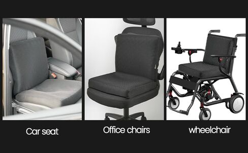 Gilbins Foam Seat Cushion Chair Chair 18 × 16 × 3 لكرسي المكتب ومقعد السيارة والكراسي المتحركة والسفر ، مع غطاء قابل للغسل السوداء in Kuwait