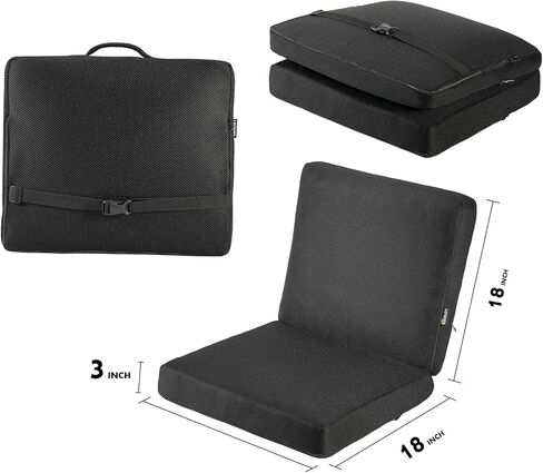 Gilbins Foam Seat Cushion Chair Chair 18 × 16 × 3 لكرسي المكتب ومقعد السيارة والكراسي المتحركة والسفر ، مع غطاء قابل للغسل السوداء in Kuwait