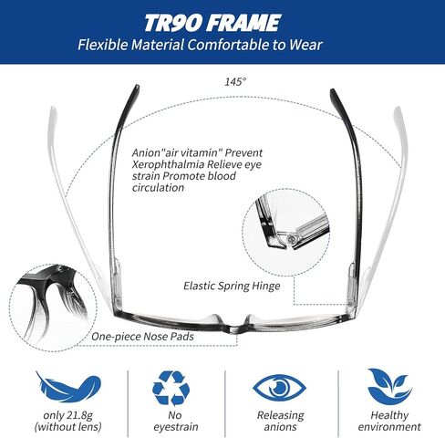 Braxan One Power Auto Focus Reading Glasses القراء ، الضوء الأزرق المضاد ، Vision Auto ضبط النظارات من .5x إلى 2.5x ، للرجال النساء in Kuwait
