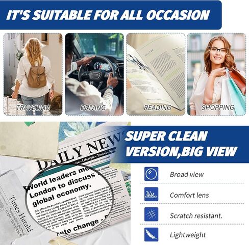 Braxan One Power Auto Focus Reading Glasses القراء ، الضوء الأزرق المضاد ، Vision Auto ضبط النظارات من .5x إلى 2.5x ، للرجال النساء in Kuwait