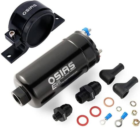 OSIAS OSIAS EXTROM PUMP EFI 380LH 1000HP التدفق المرتفع 12V 145PSI ملاءمة للبنزين الصلبة العالمي لـ AN10 Inlet / AN6 Outlet + Bracket E85 Compliant 044 Style ....... in Saudi Arabia