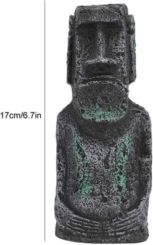 Hapivida Easter Island Statue, Resin Imitation Stone Statues Easter Head Artificial Fish Decorations Lifelike Aquarium Equipment Landscape Resin Ornament in Kuwait