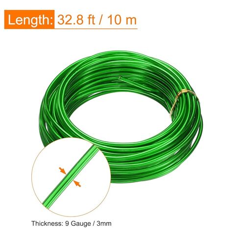 uxcell 12 Gauge 2mm Aluminum Armature Wire, 32.8ft(10m) Bendable Metal Wire Beading String Cord for DIY Jewelry Crafts Wreath Making Sculpting Floral Bonsai Trees, Green in Kuwait