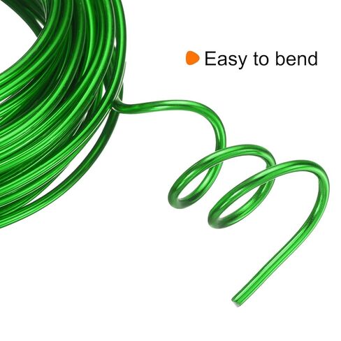 uxcell 12 Gauge 2mm Aluminum Armature Wire, 32.8ft(10m) Bendable Metal Wire Beading String Cord for DIY Jewelry Crafts Wreath Making Sculpting Floral Bonsai Trees, Green in Kuwait