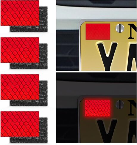 4-Pieces Reflective License Plate Stickers for New Jersey GDL Drivers - Perfect for New Drivers Under 21 & Special Learning Permits (Bright Red) in Kuwait