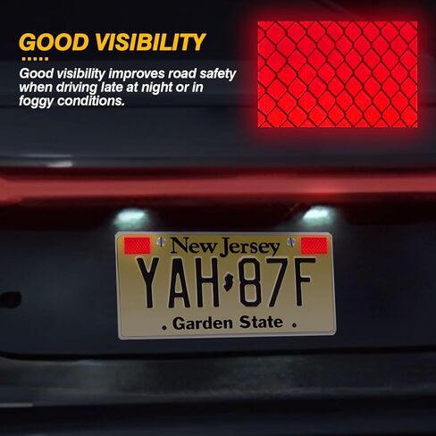 4-Pieces Reflective License Plate Stickers for New Jersey GDL Drivers - Perfect for New Drivers Under 21 & Special Learning Permits (Bright Red) in Kuwait