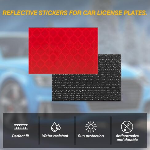 4-Pieces Reflective License Plate Stickers for New Jersey GDL Drivers - Perfect for New Drivers Under 21 & Special Learning Permits (Bright Red) in Kuwait