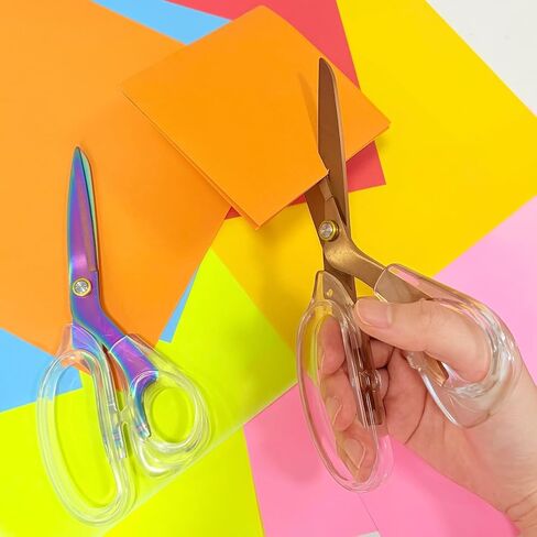 Office Scissors for Desk,Rose Gold Blade with Clear Handles All Purpose Scissors 8 inch Pretty Transparent Shear for Crafting,Desk, Home, Sewing in Kuwait