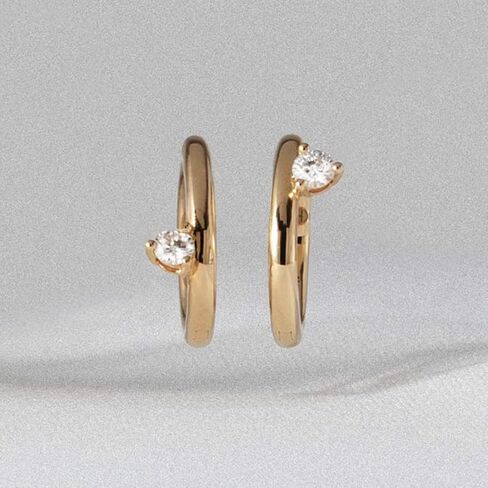 925 sterling Silver Cubic Zirconia CZ Dainty Hoop أقراط | الأطواق الخفيفة الوزن للنساء | أقراط مقصورة على الذهب مقاس 18 ألفًا 丨 هدية مجوهرات عصرية للنساء in Saudi Arabia