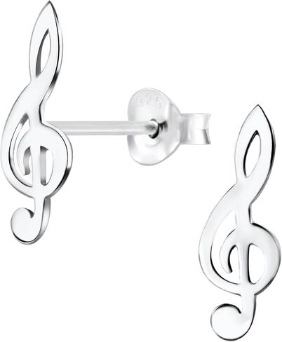 925 Sterling Silver G clef music note arics arrings hypoallergenic ، lead & nickel free safe 7418 in Saudi Arabia