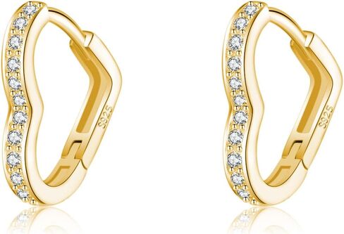 Sluynz 925 Sterling Silver Cz Love Hoop أقراط للنساء المراهقات يحبون أقراط Heart Hoop لعيد الأم in Saudi Arabia