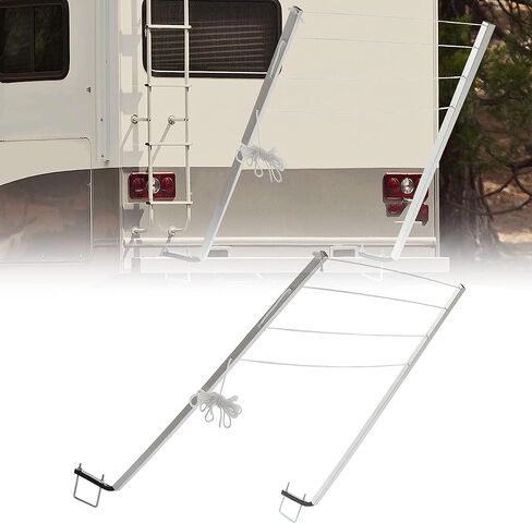 HECASA 48" Clothesline 4" Square RV Bumpers Mounted Fit RV Camper Travel Trailer Powder Coated Aluminum Clothes Line in Saudi Arabia