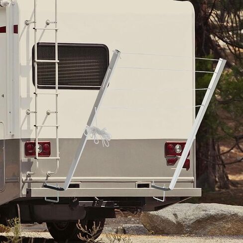 HECASA 48" Clothesline 4" Square RV Bumpers Mounted Fit RV Camper Travel Trailer Powder Coated Aluminum Clothes Line in Saudi Arabia