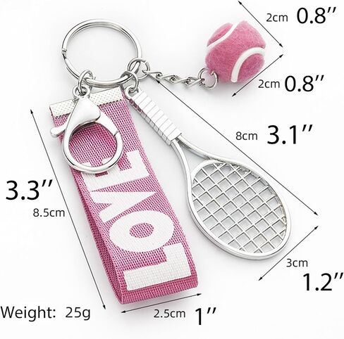 Forubus Tennis keychain tennis tennis ball tennis love tag keychain for tennis bag carm ، tennis gift for women in Saudi Arabia
