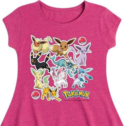 HYBRID APPAREL - Pokémon - Eevee Evolution Stickers - Youth Girls Fit and Flare Dress in Saudi Arabia