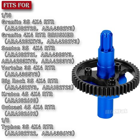 50T Metal Slipper Clutch Upgrades Part for 1/10 Arrma Granite/Senton/Vorteks/Big Rock 3S,Kraton/Outcast 4S,1/8 Typhon 3S,RC 50T Metal Slipper Clutch 0.8 Pitch Hop Ups,Red in Saudi Arabia